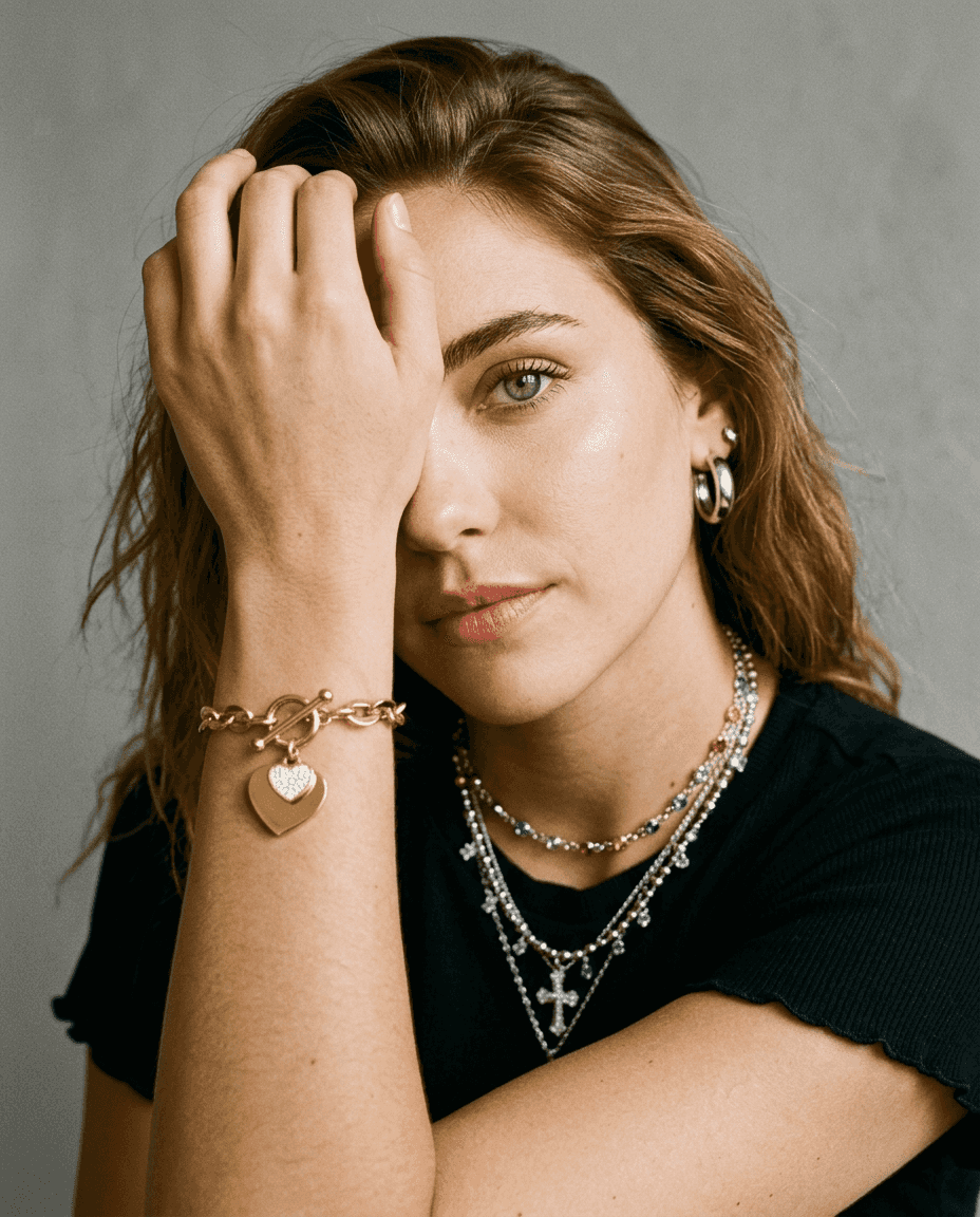 Minimalist Heart Pendant OT Clasp Bracelet