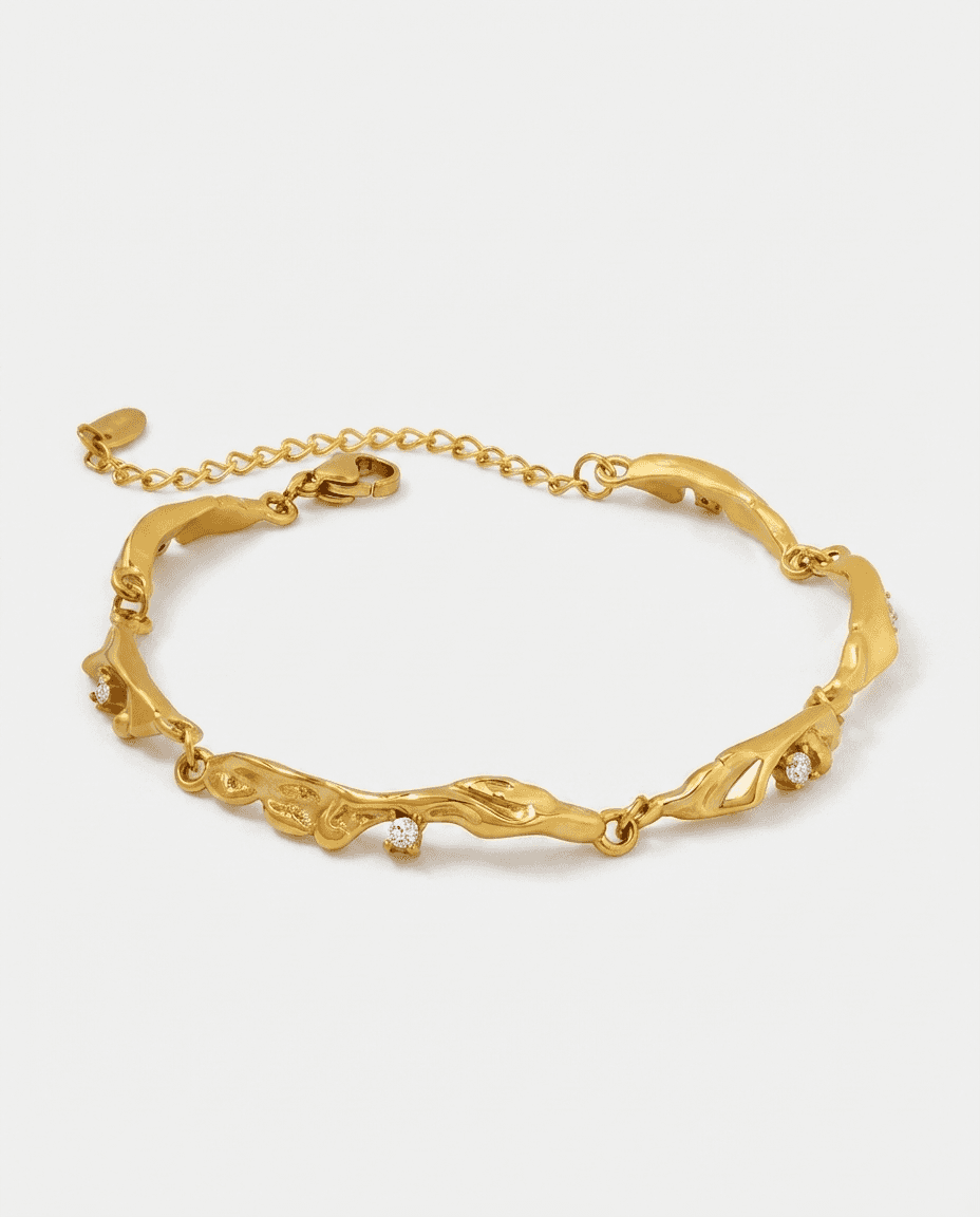 Minimalist 18K Gold Plated Zircon Bracelet