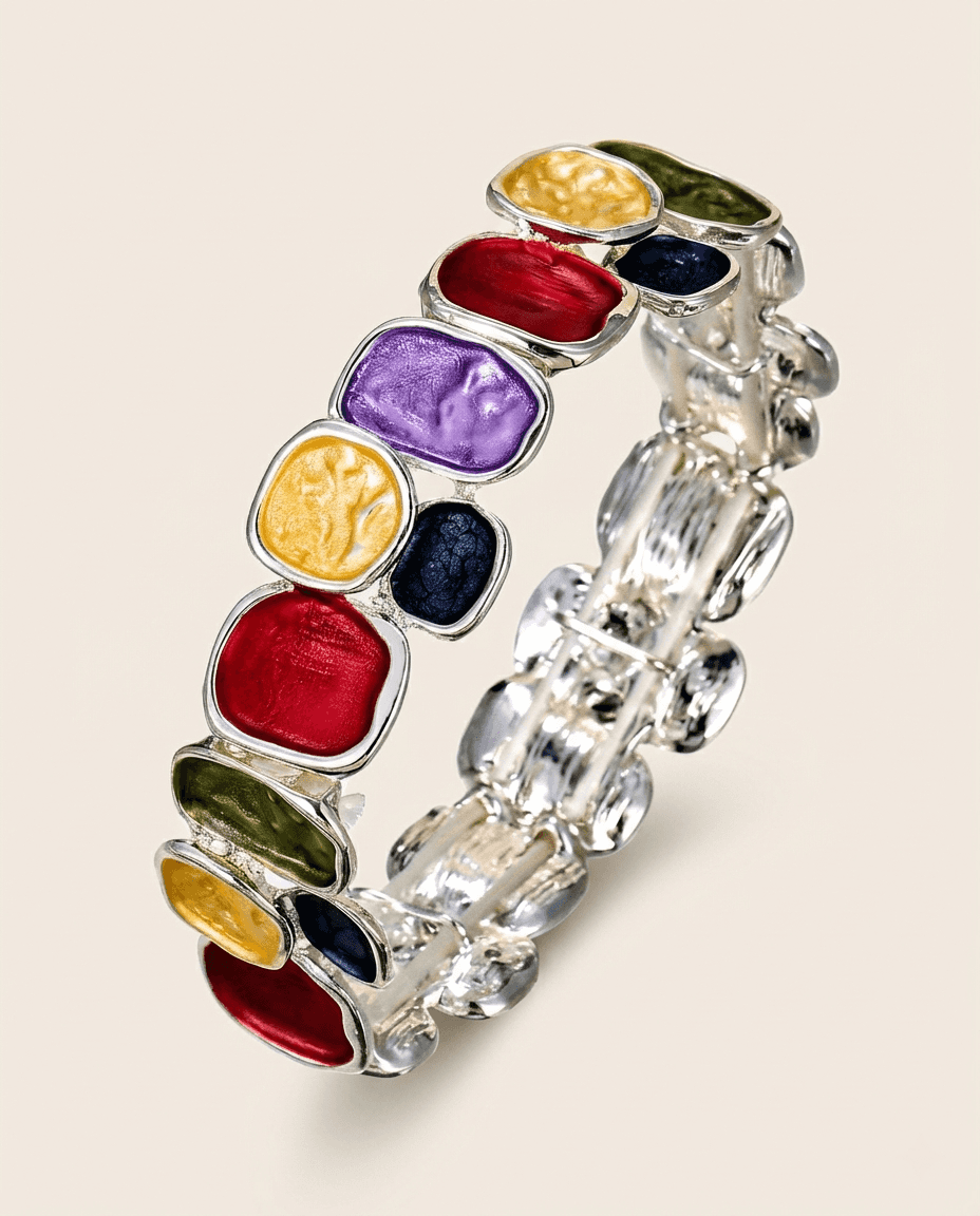 Vintage Colorful Enamel Geometric Bracelet
