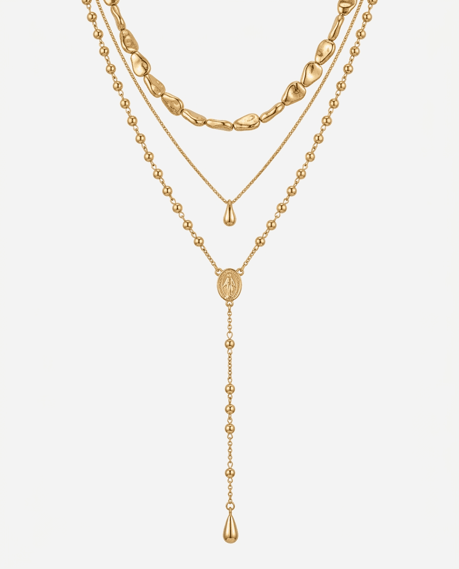 Minimalist Irregular Beaded Y-Shaped Layered Necklace