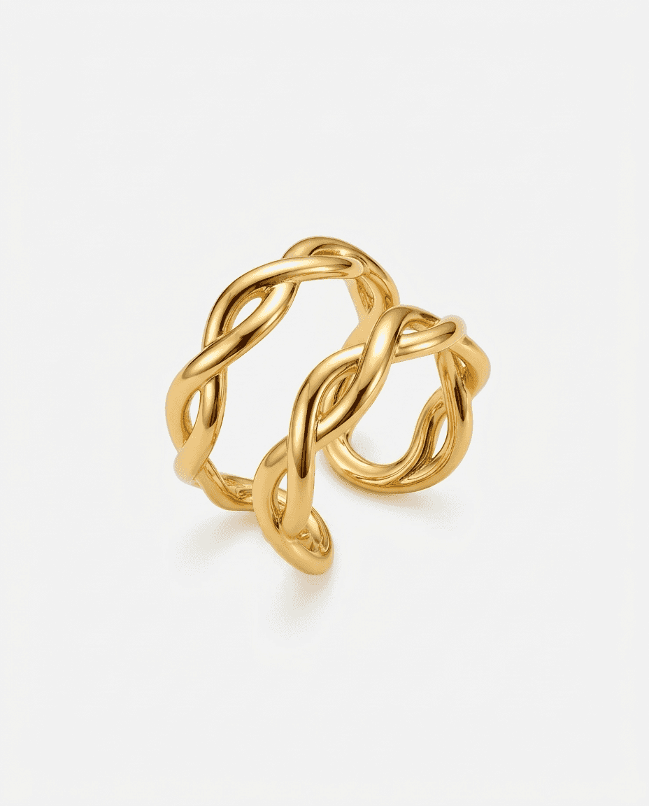 Minimalist Double Wire Cutout Adjustable Ring