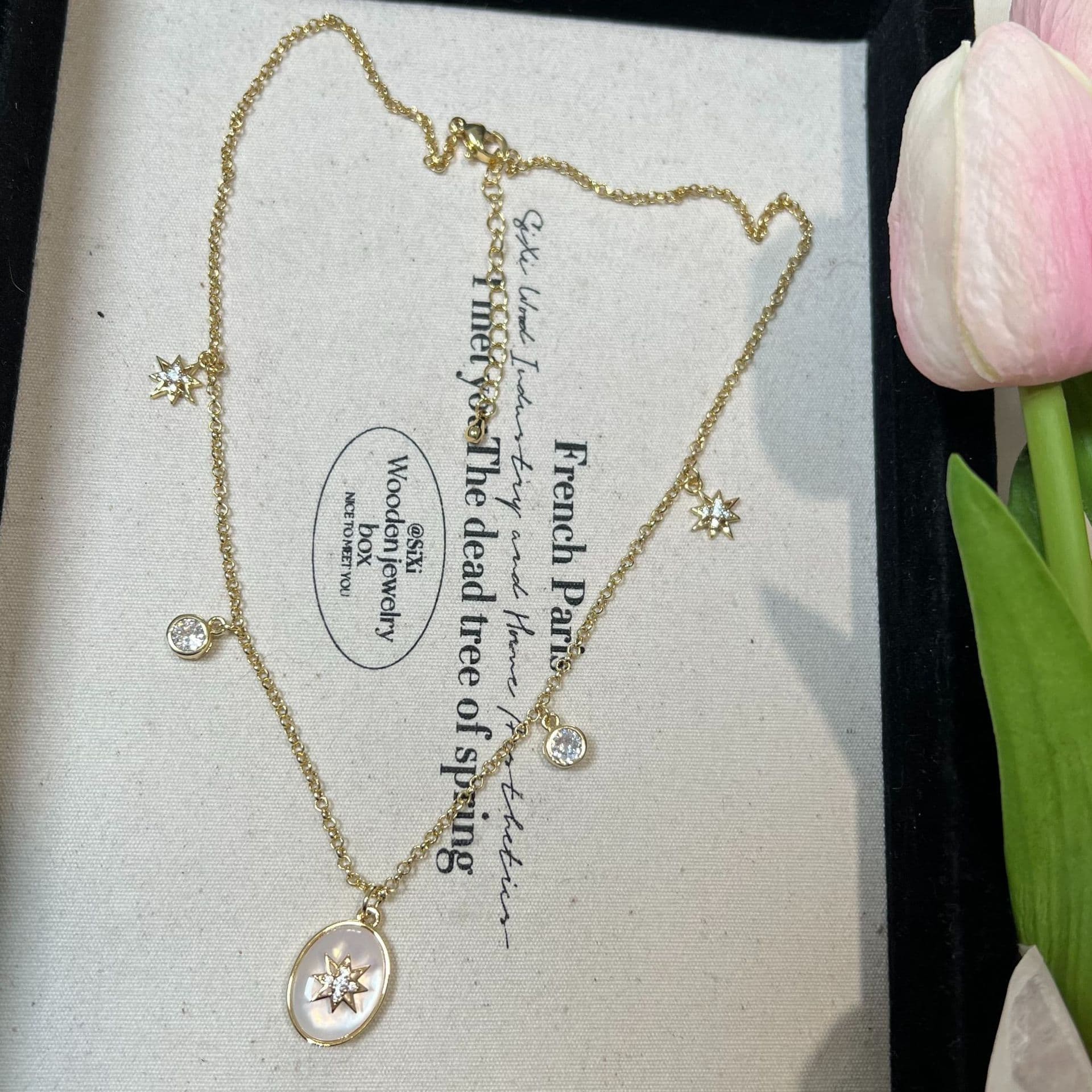 Vintage Mother Of Pearl Starburst Jewelry - Image 5