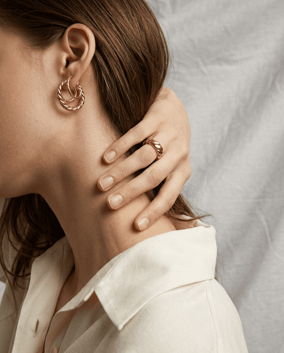 Minimalist Double Wire Braided Adjustable Ring - Image 2