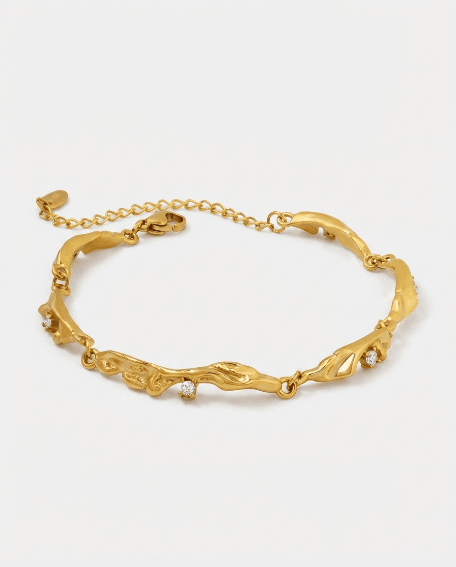 Minimalist 18K Gold Plated Zircon Bracelet - Image 1