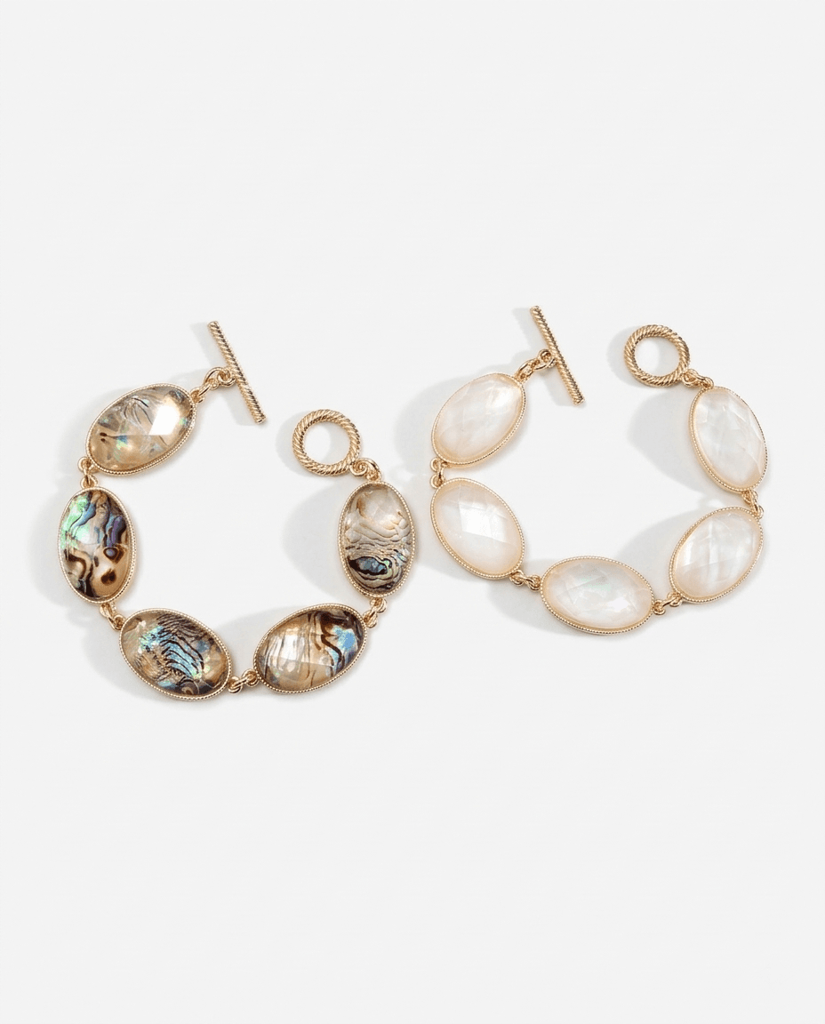Elegant Abalone Shell Resin Bracelet - Image 4