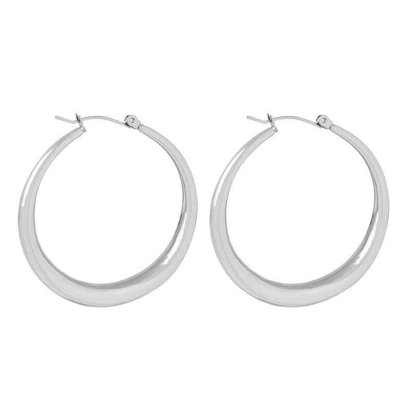 Vintage 18K Gold Plated Large Hoop Earrings - Image 4