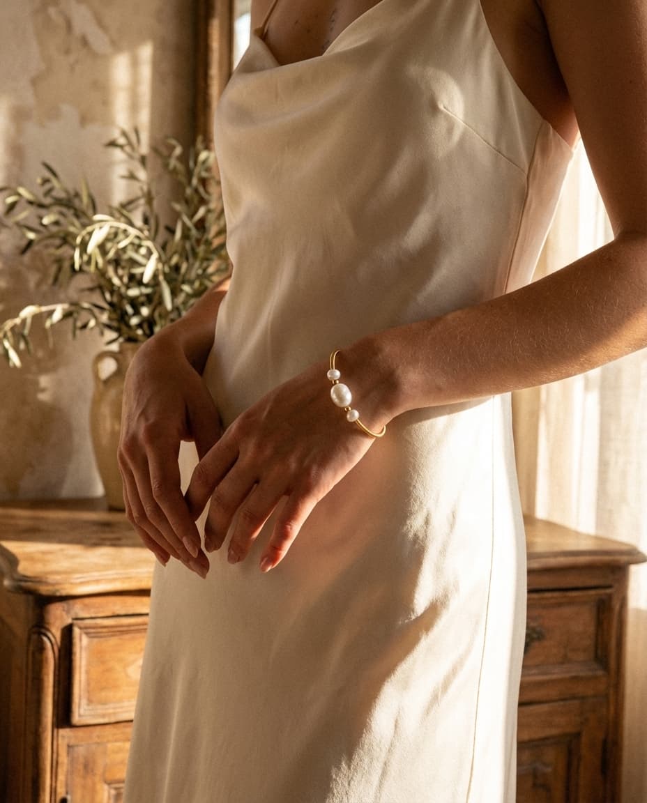 Delicate Handmade Freshwater Pearl Bracelet - Image 3