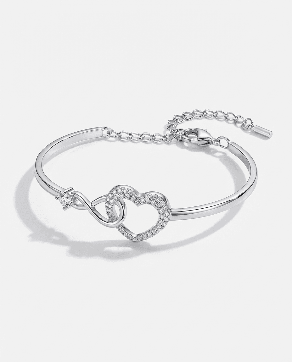 Minimalist Hollow Heart Zircon Bracelet - Image 3