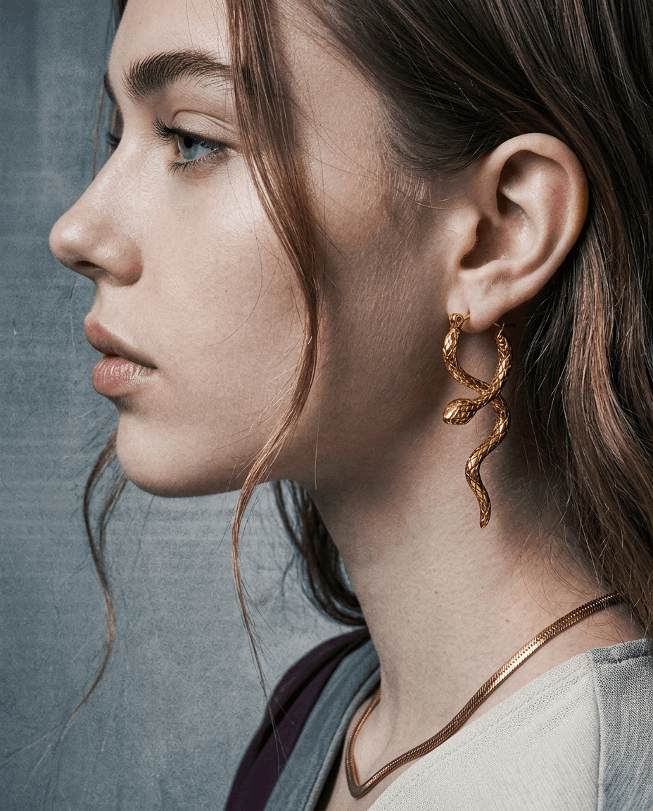 Vintage Wrap Around Serpent Earrings - Image 2