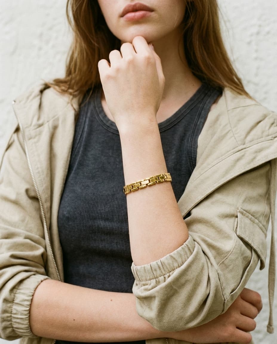 Minimalist Tarnish-Free Watch Link Bracelet - Image 3