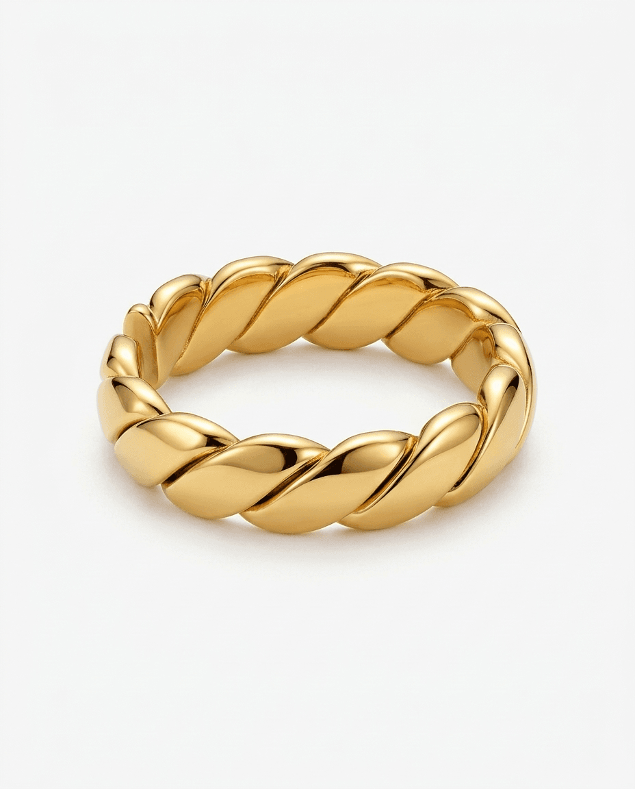 Minimalist Double Wire Braided Adjustable Ring - Image 1