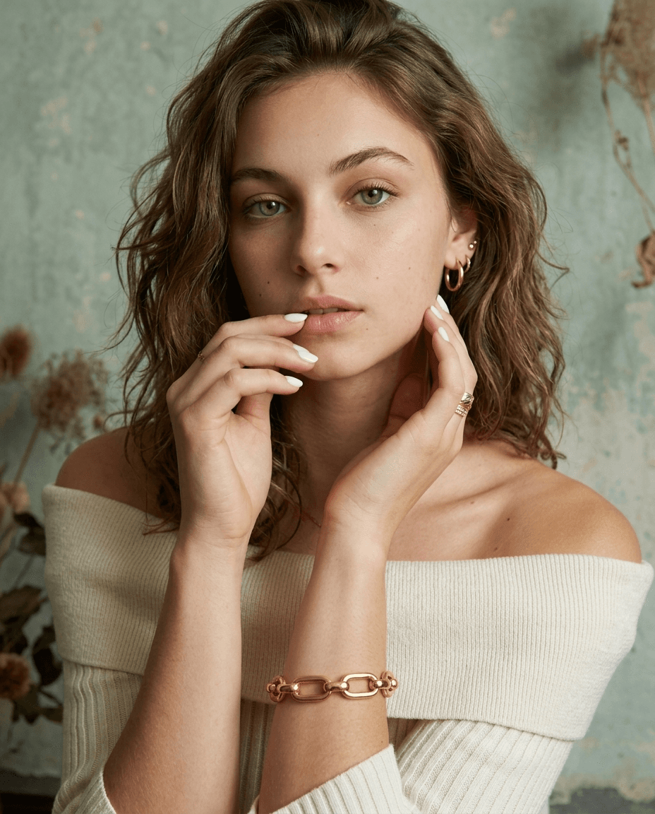 Vintage 18K Gold Plated Round Clasp Chain Bracelet - Image 3