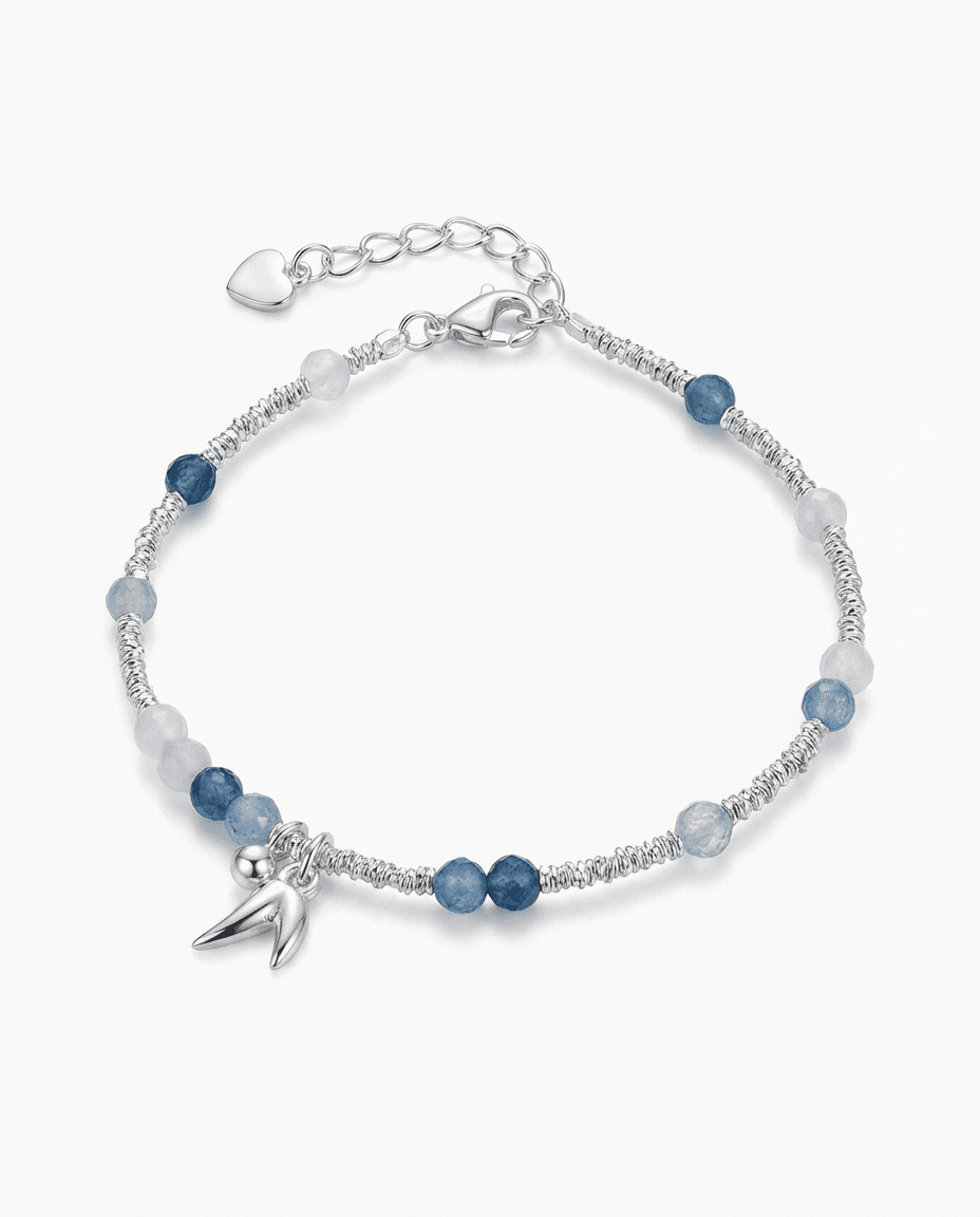 Elegant 925 Silver Aquamarine Crystal Bracelet - Image 6