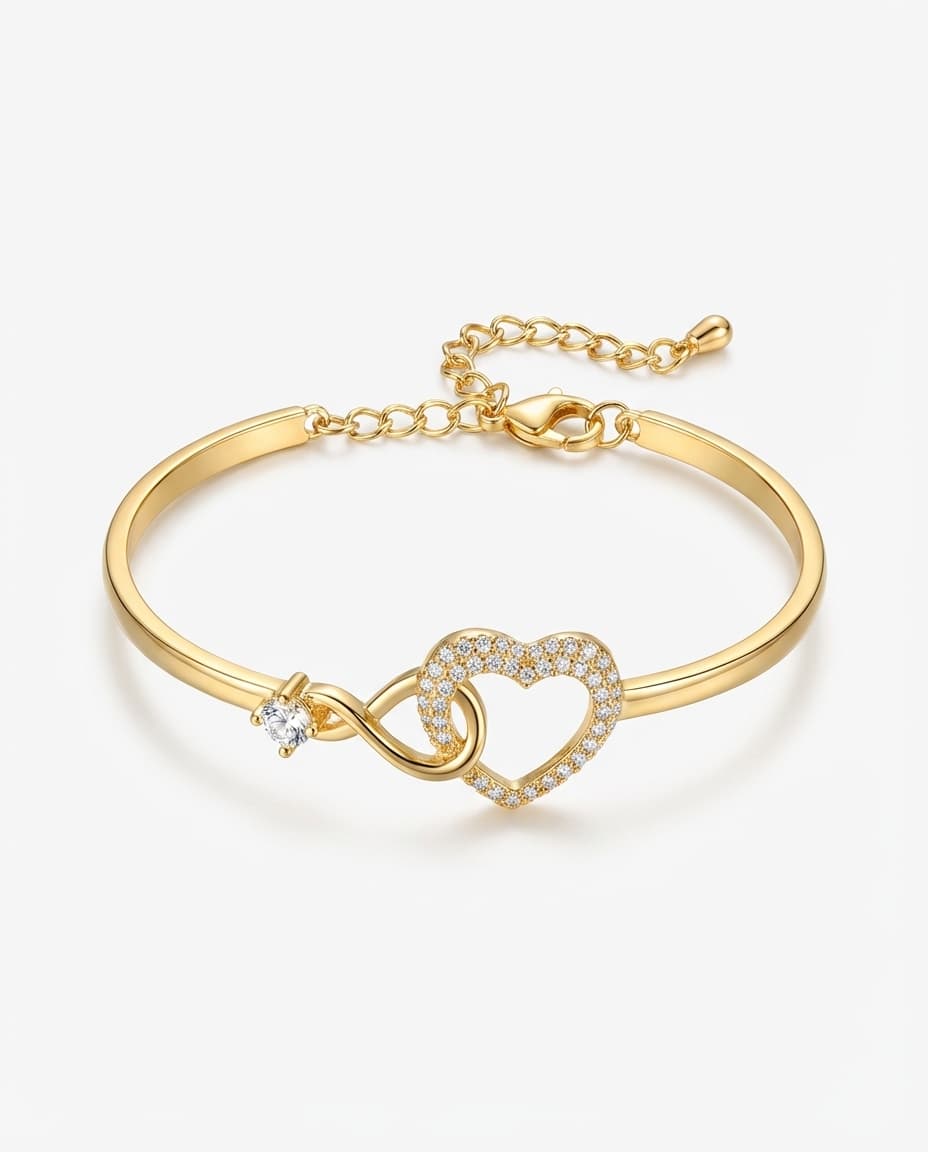 Minimalist Hollow Heart Zircon Bracelet - Image 1