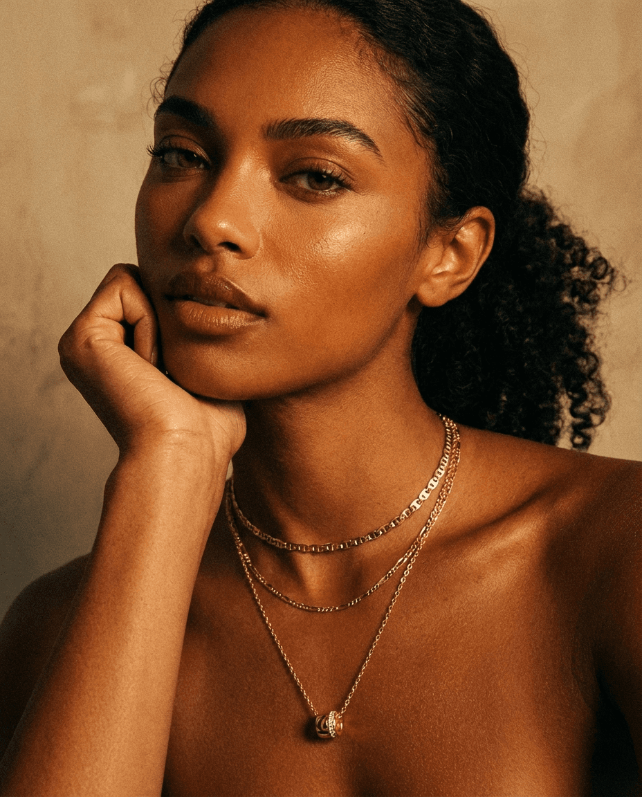 Elegant Interlocking Double Circle Zircon Necklace - Image 3