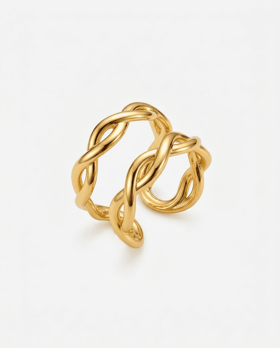 Minimalist Double Wire Cutout Adjustable Ring - Image 1