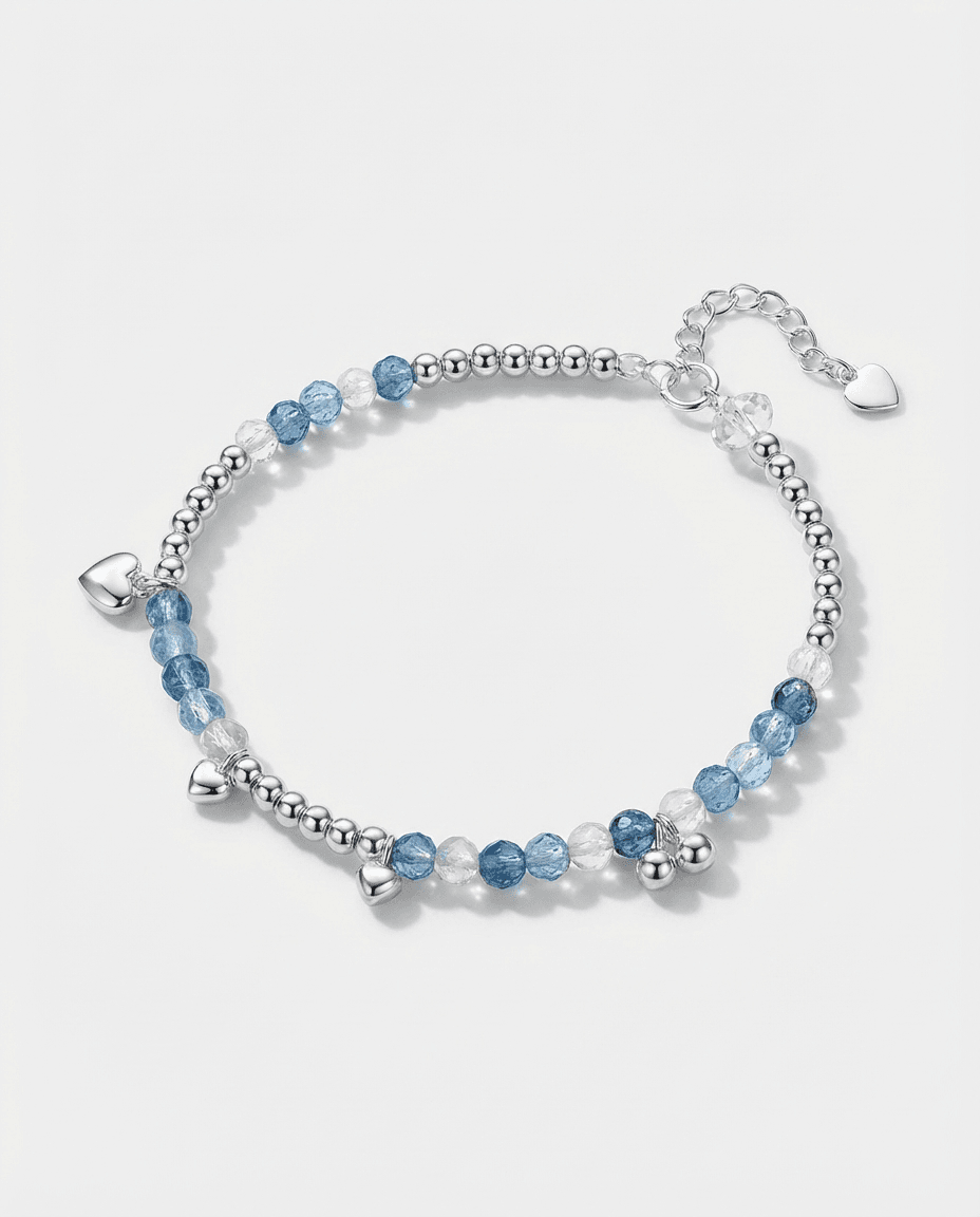 Elegant 925 Silver Aquamarine Crystal Bracelet - Image 5