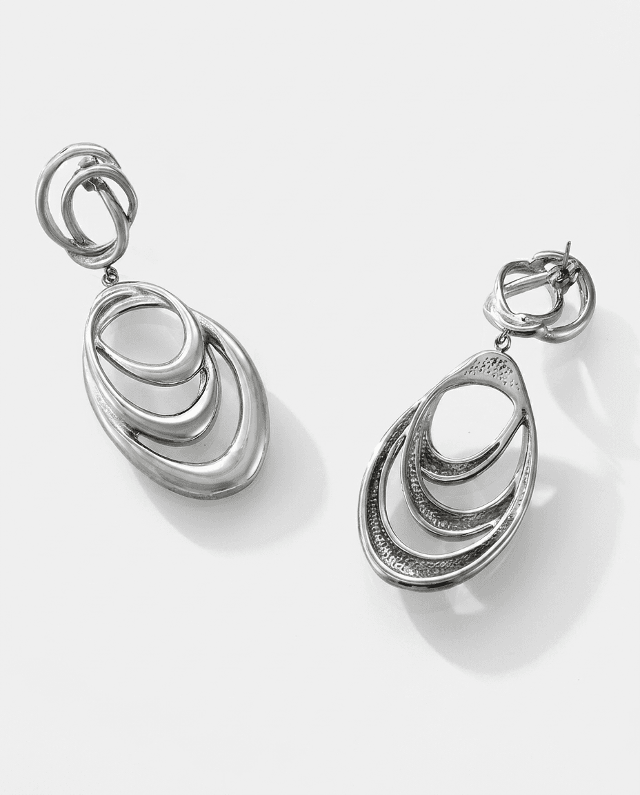 Minimalist Irregular Twisted Hoop Earrings - Image 5