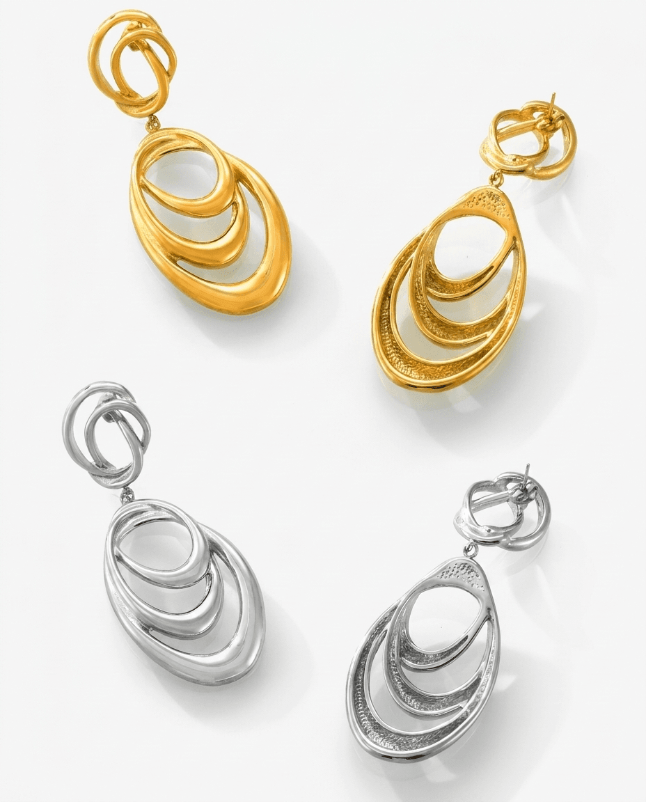 Minimalist Irregular Twisted Hoop Earrings - Image 1