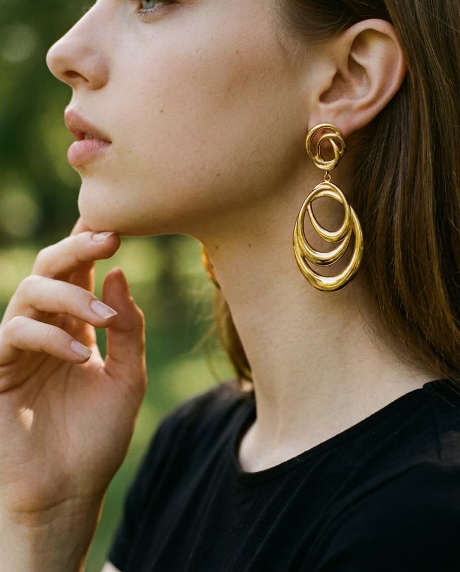 Minimalist Irregular Twisted Hoop Earrings - Image 2